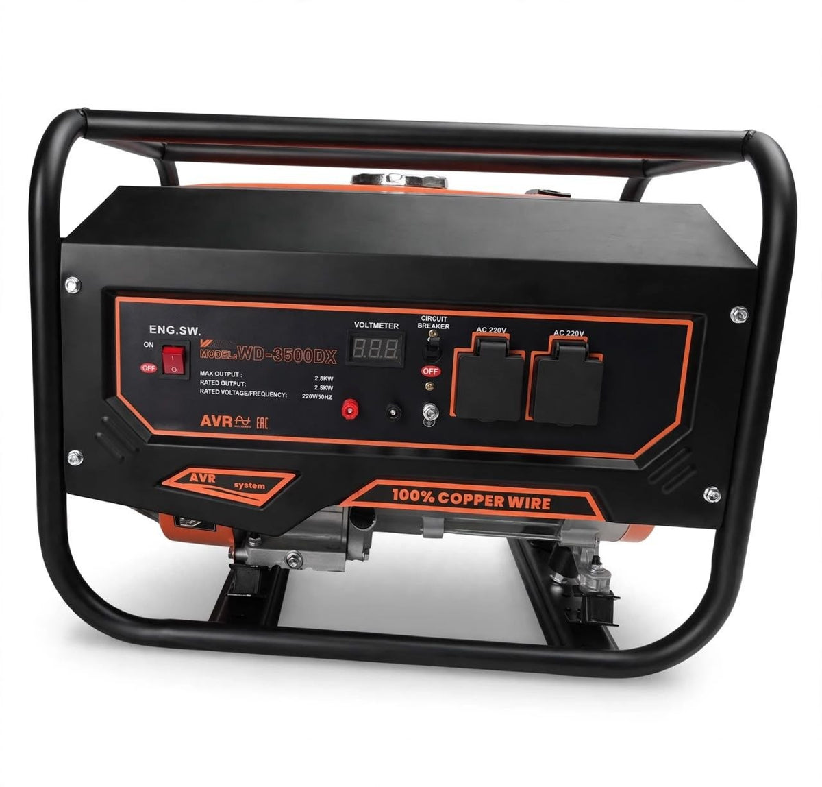 2.8kW Petrol Generator with AVR – WD-3500DX